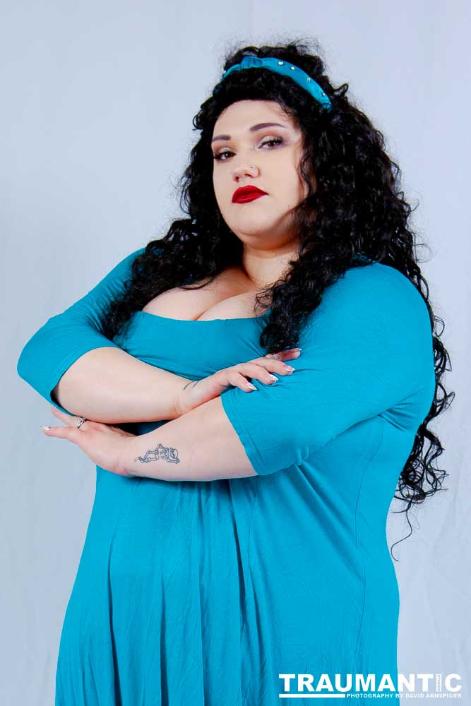 Dorian cosplaying as Deanna Troi from Star trek TNG.